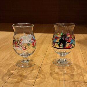 Pair of Duval limited edition Graphic Tulip Beer Glass Set
